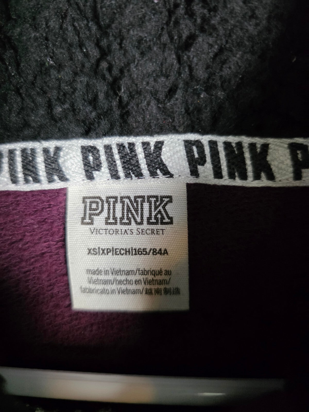 Victorias Secret Pink Embroidered Hood Dog Logo Sweater Pullover XS OVERSIZED