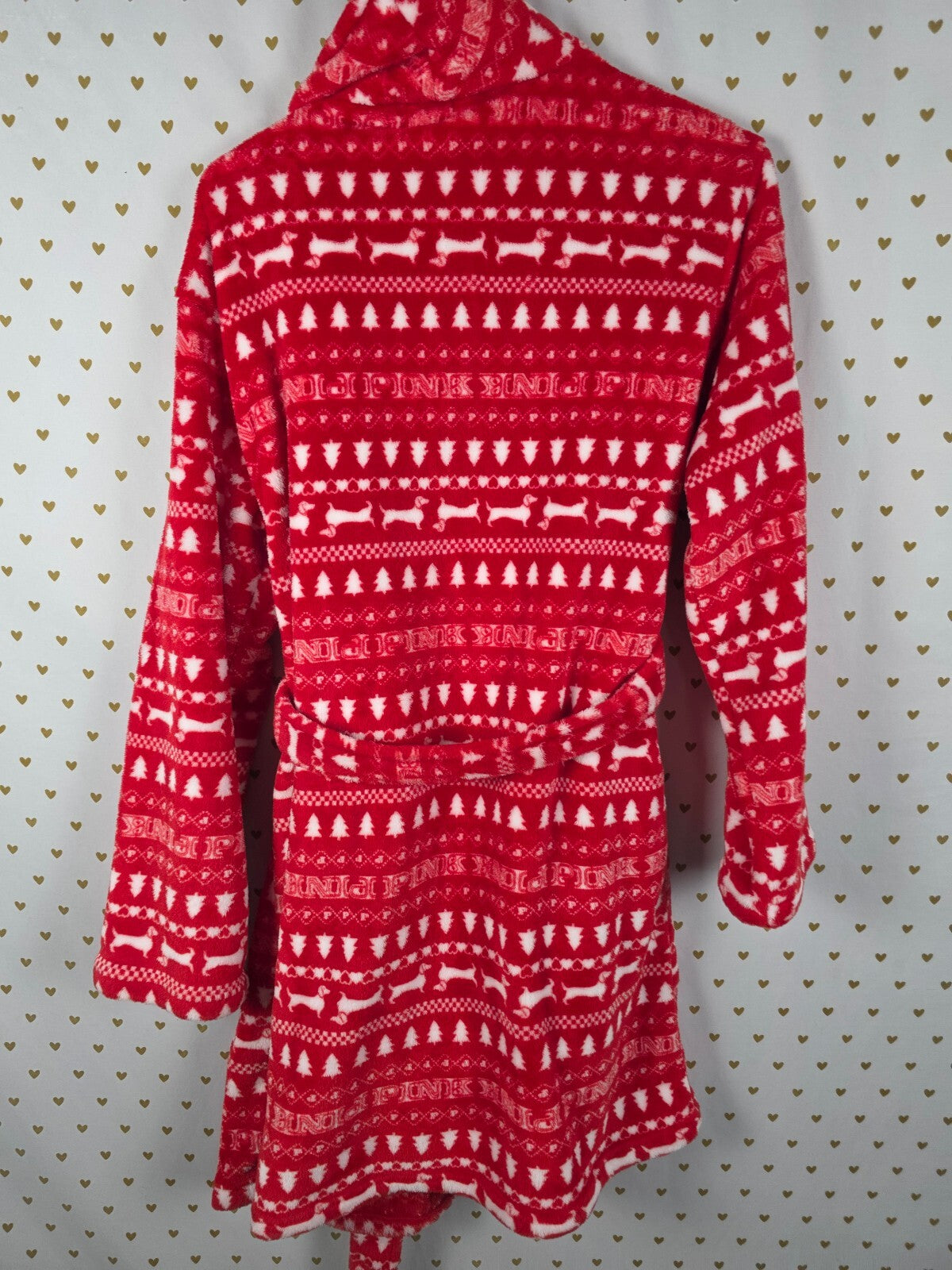 Victorias Secret Red Fluffy Warm Bath Robe Wrap Cover Up Medium large
