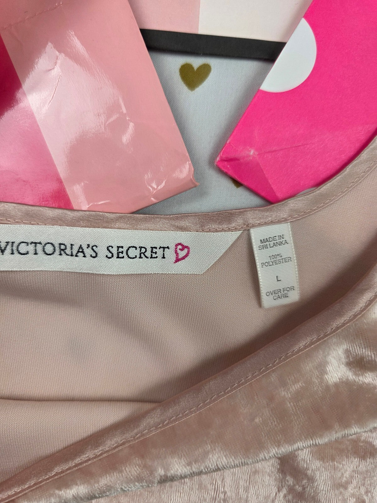 Victorias Secret Vintage Heart Label velvet Tank Top Shirt Large