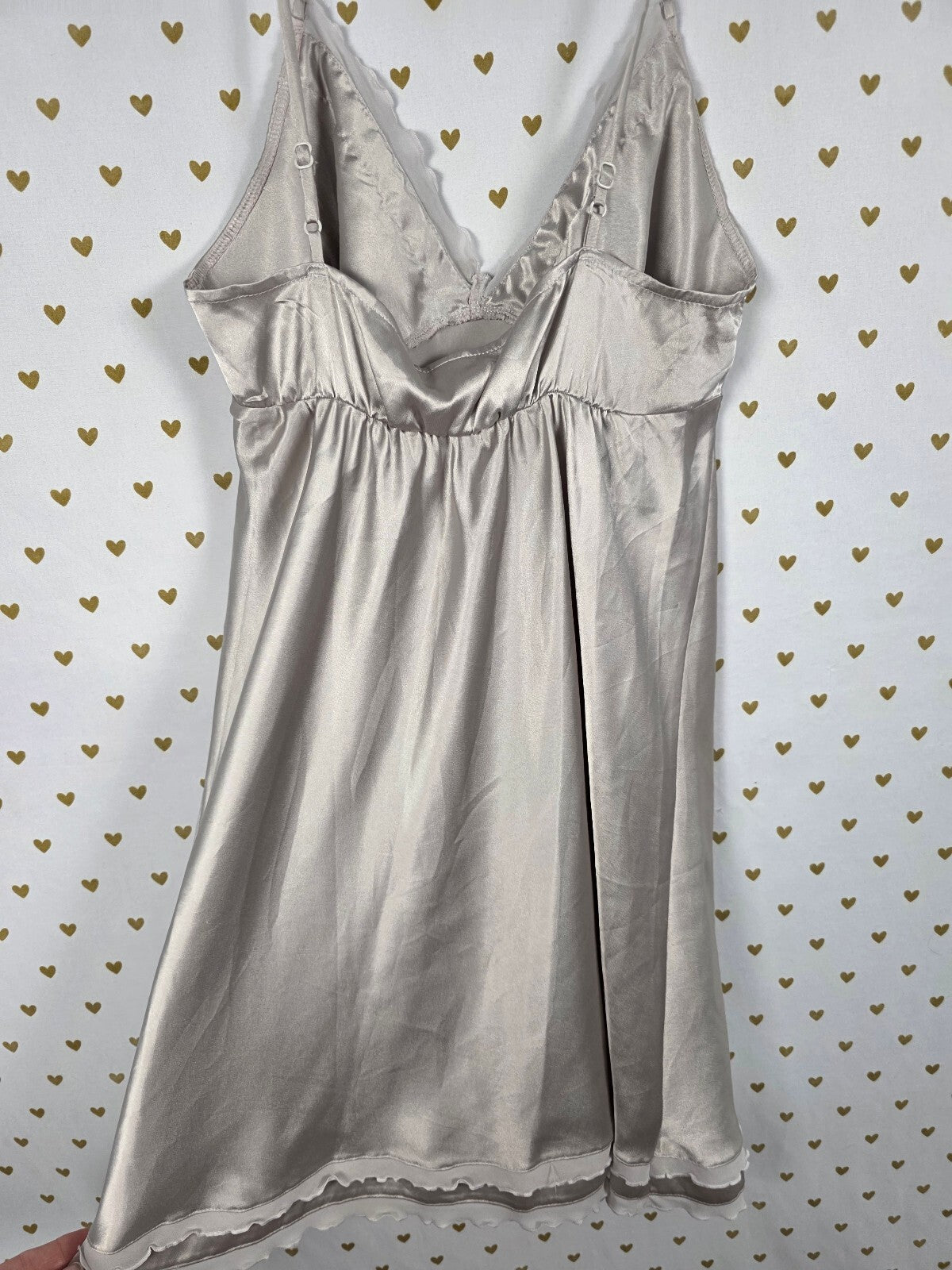 Victorias Secret Ruffled Satin Slip Dress Nightie Sleep Lingerie XS