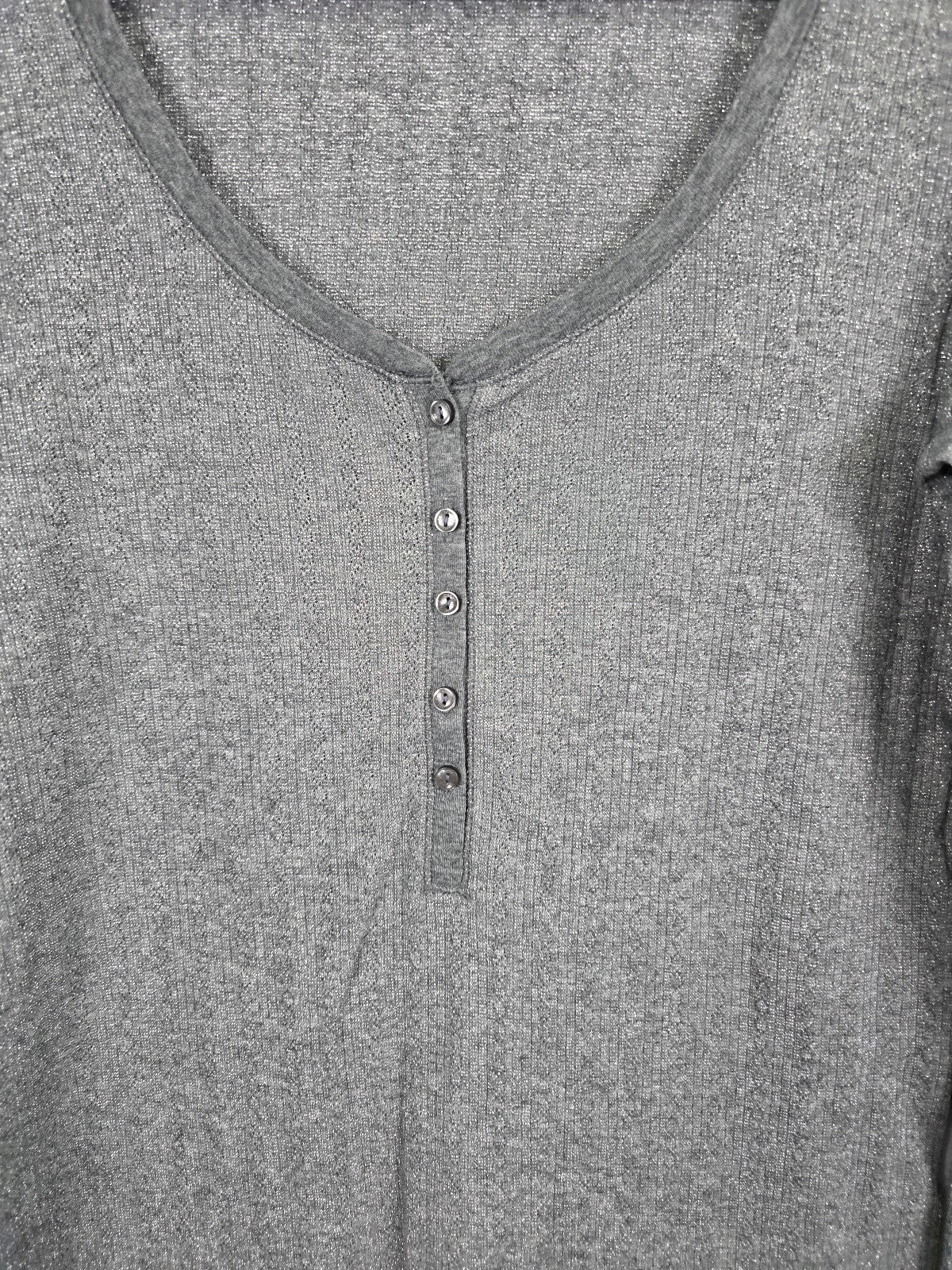 Victorias Secret Shimmer Thread Long sleeve Henley Shirt XL