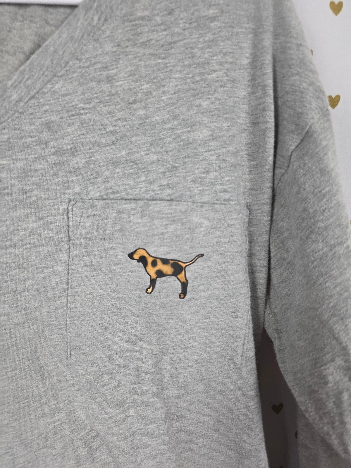 Victorias Secret PINK Leopard Cheetah Dog Logo Long sleeve tee shirt