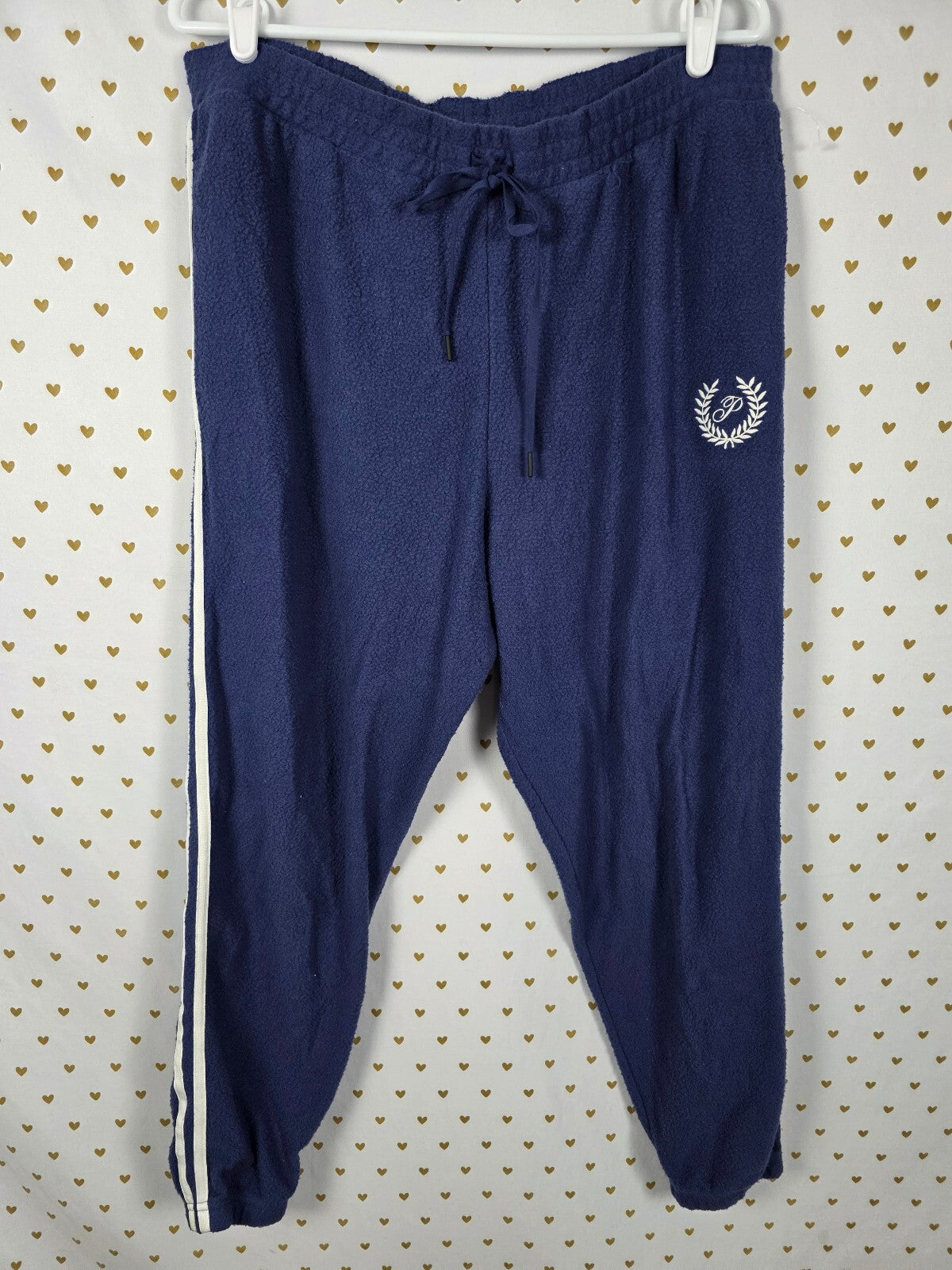Victorias Secret PINK Sherpa Blue NEW NWT Joggers Sweatpants XL