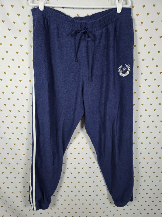 Victorias Secret PINK Sherpa Blue NEW NWT Joggers Sweatpants XL