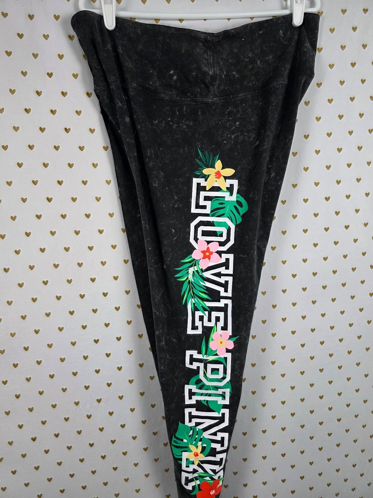 Victorias Secret PINK Hibiscus Floral SET Tee Shirt Leggings 2XL XXL