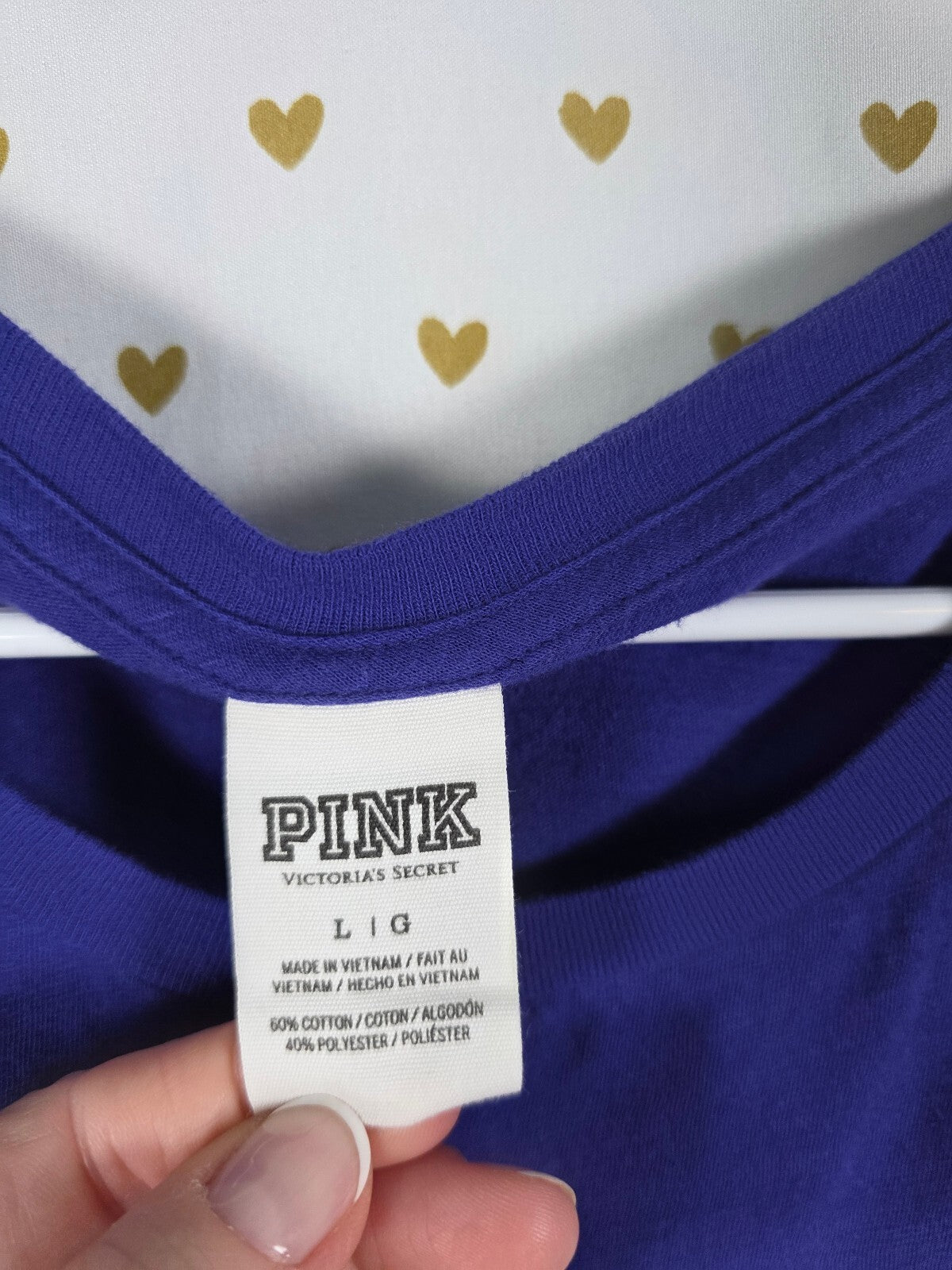 Victorias Secret PINK Gradient Bling Logo colorblock Tee shirt LARGE
