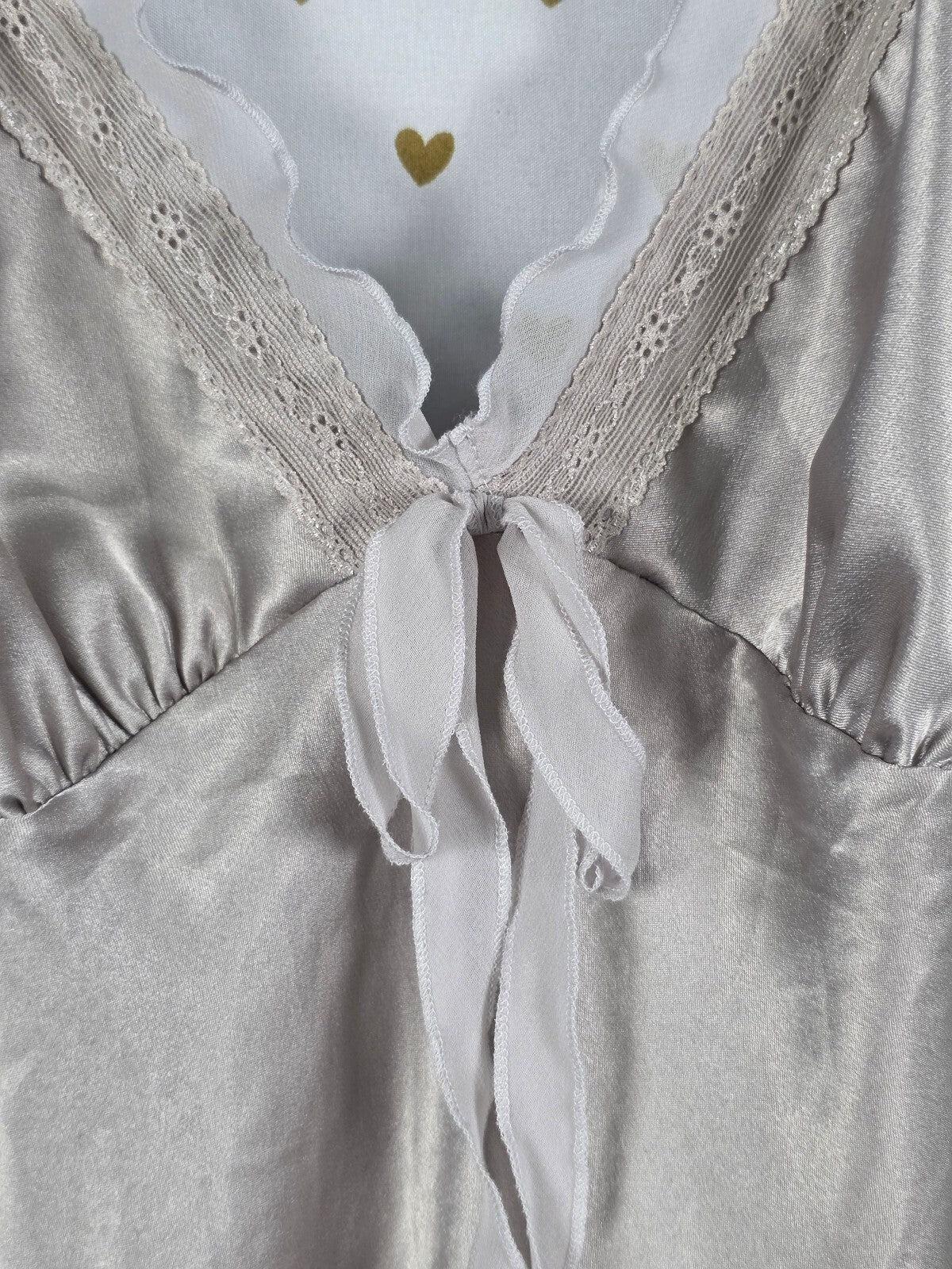 Victorias Secret Ruffled Satin Slip Dress Nightie Sleep Lingerie XS