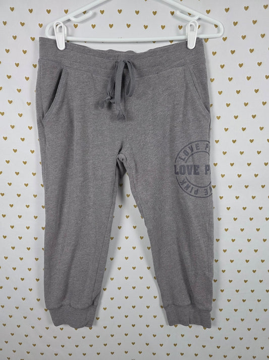 Victorias Secret PINK Grey Small Capri Sweats Sweatpants Tapered Joggers