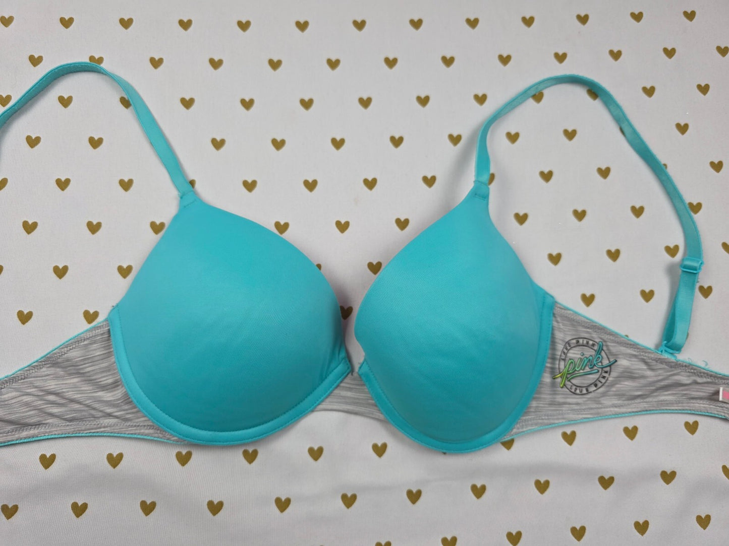 Victorias Secret PINK Blue 32D Wear Everywhere Push Up Bra