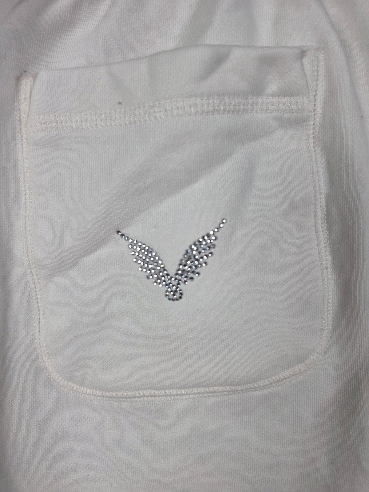 Victoria's Secret Supermodel Essentials White Fleece Joggers Wings XL