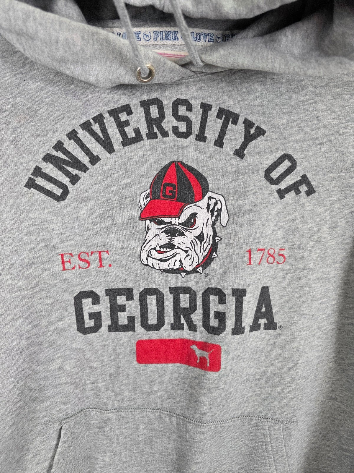 Victoria's Secret PINK Georgia Bulldogs UGA Hoodie L Janessa Mitchell Gray