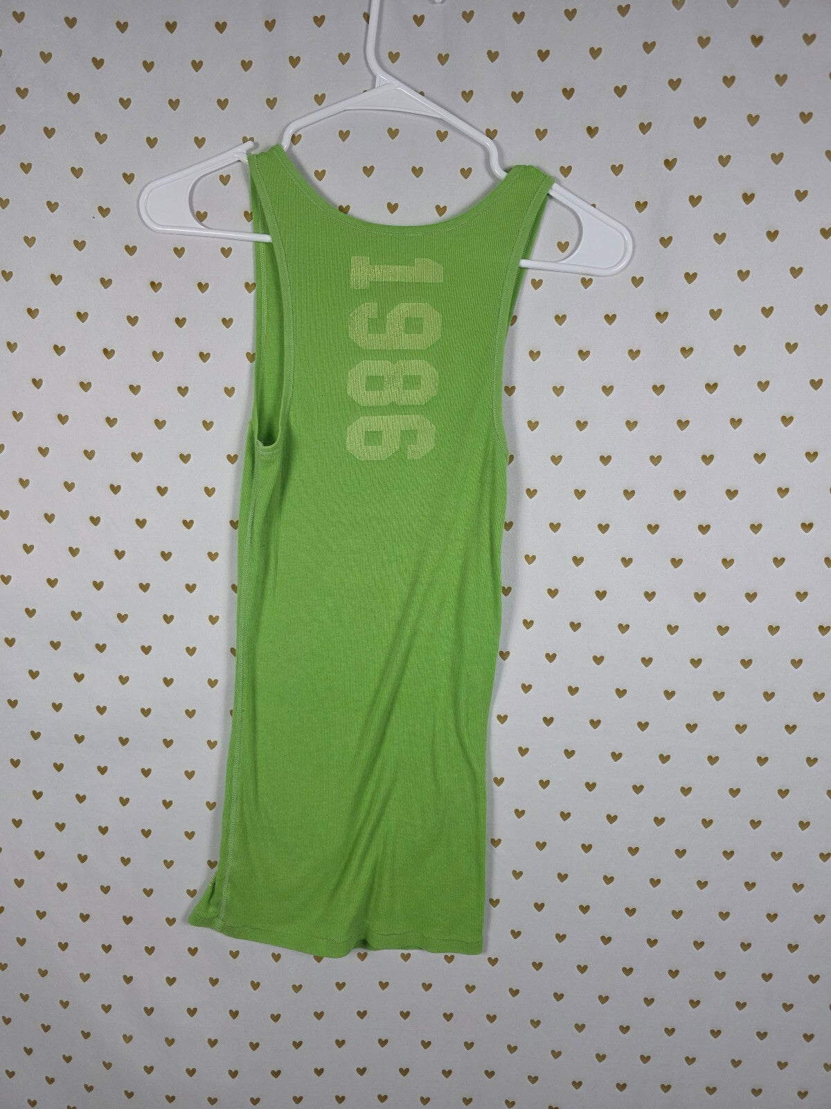 Victorias Secret PINK Vintage Ribbed Green Y2k Tank Top Small