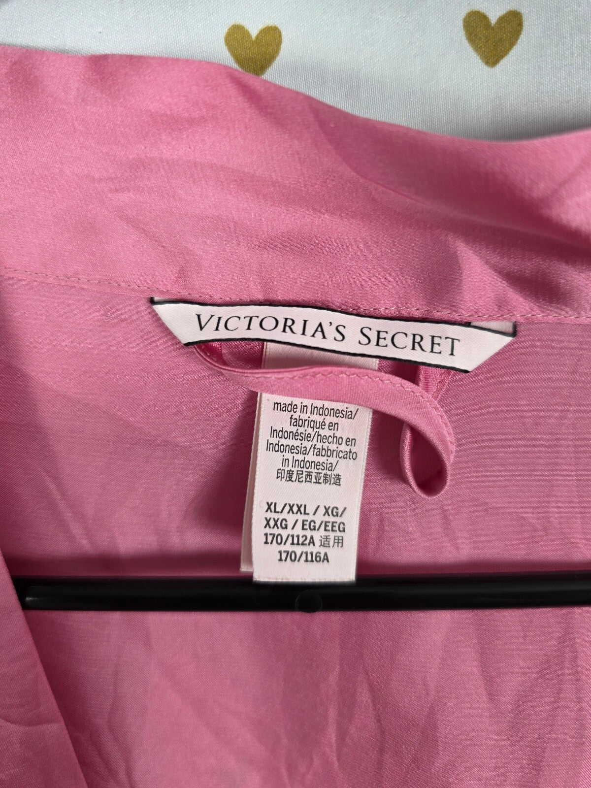 Victoria's Secret Pink Satin Kimono Robe XL XXL Flutter Sleeve Tie Waist Lounge