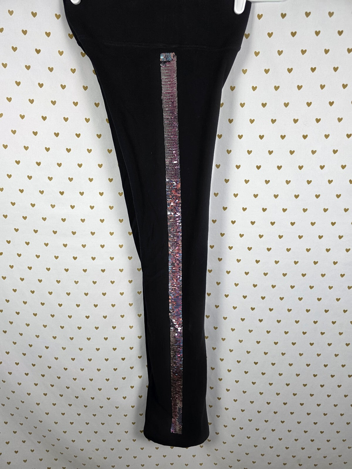 Victorias Secret PINK Bling Yoga Flip Sequin Leggings XS Striped