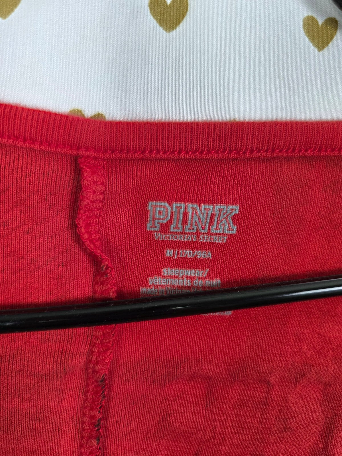Victorias Secret Pink Red Plaid One Piece PJ Outfit Chillest Wrapper Christmas M