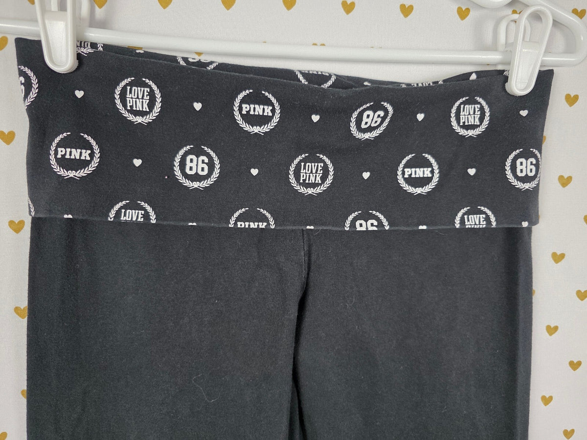 Victorias Secret PINK Vintage Crest Foldover Yoga Pants Skinny Y2k Small