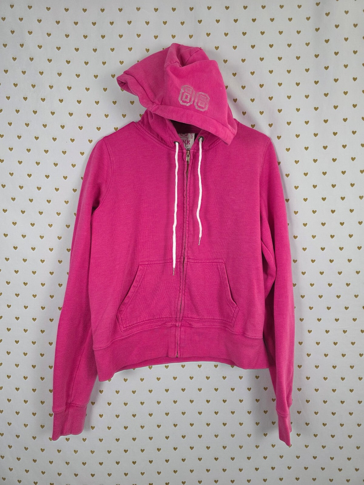 Vintage VS PINK My Favorite Sweats Hoodie L University 86 Rhinestone Dog BLING
