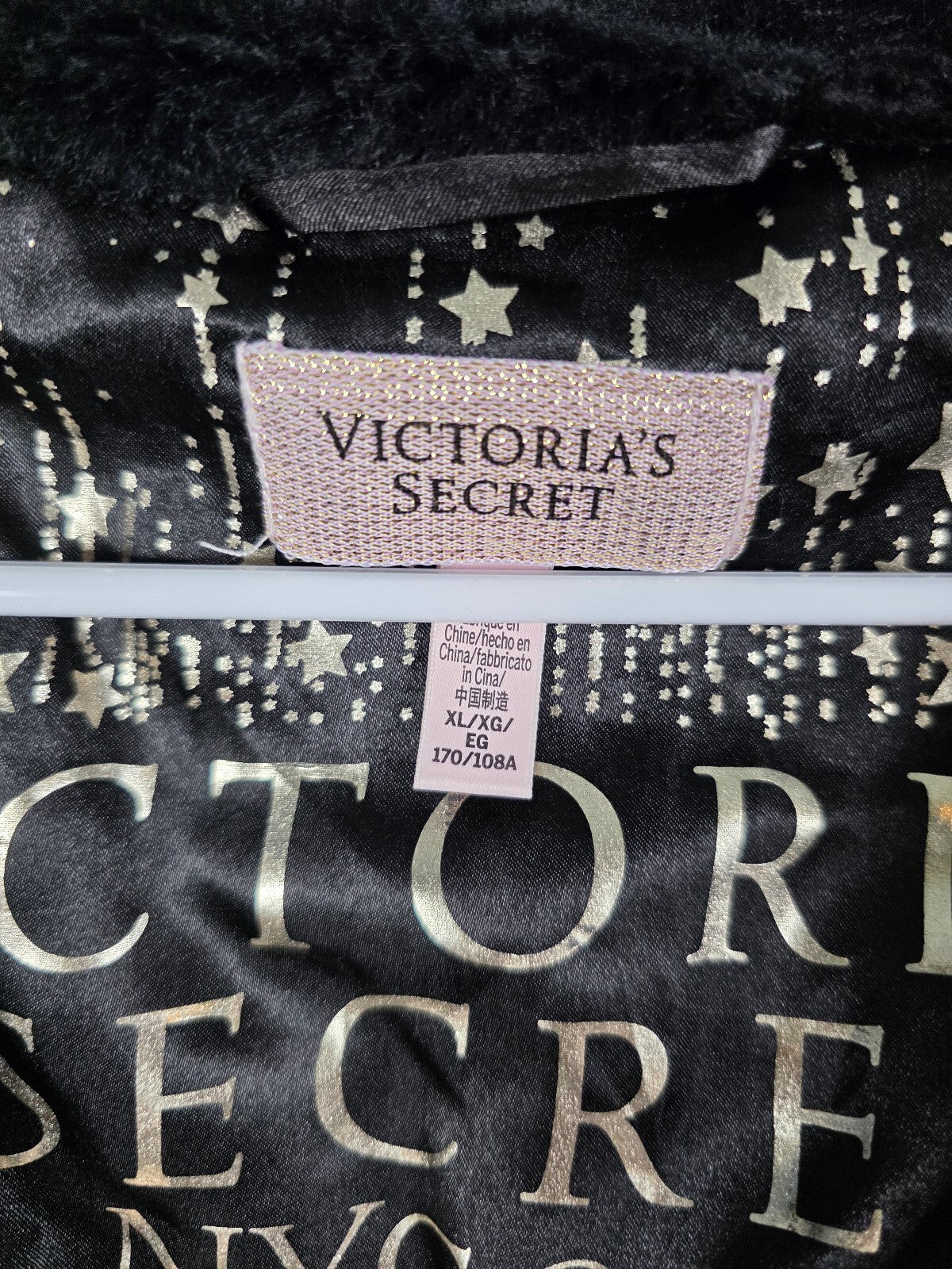 Victoria's Secret 2018 Fashion Show NYC Faux Fur Bomber Jacket XL Black