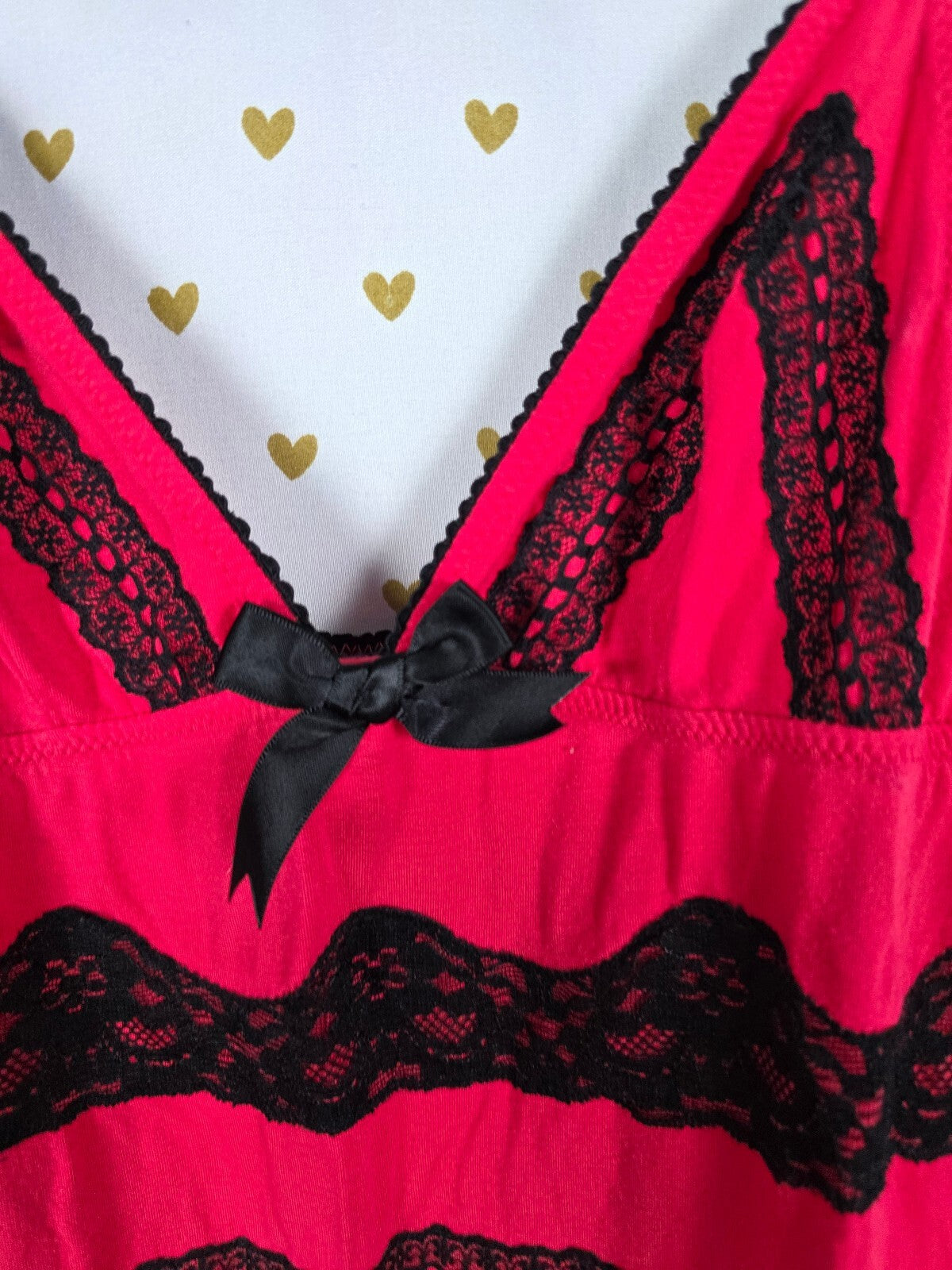 Victoria's Secret Sexy Little Things Pink Black Lace Chemise Babydoll Slip