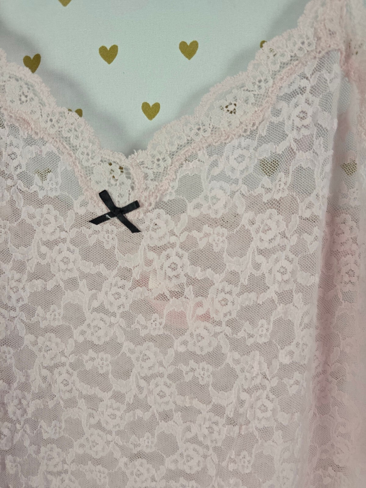 Victorias Secret Stretchy Light Pink Lace Nightie Lingerie slip dress MEDIUM