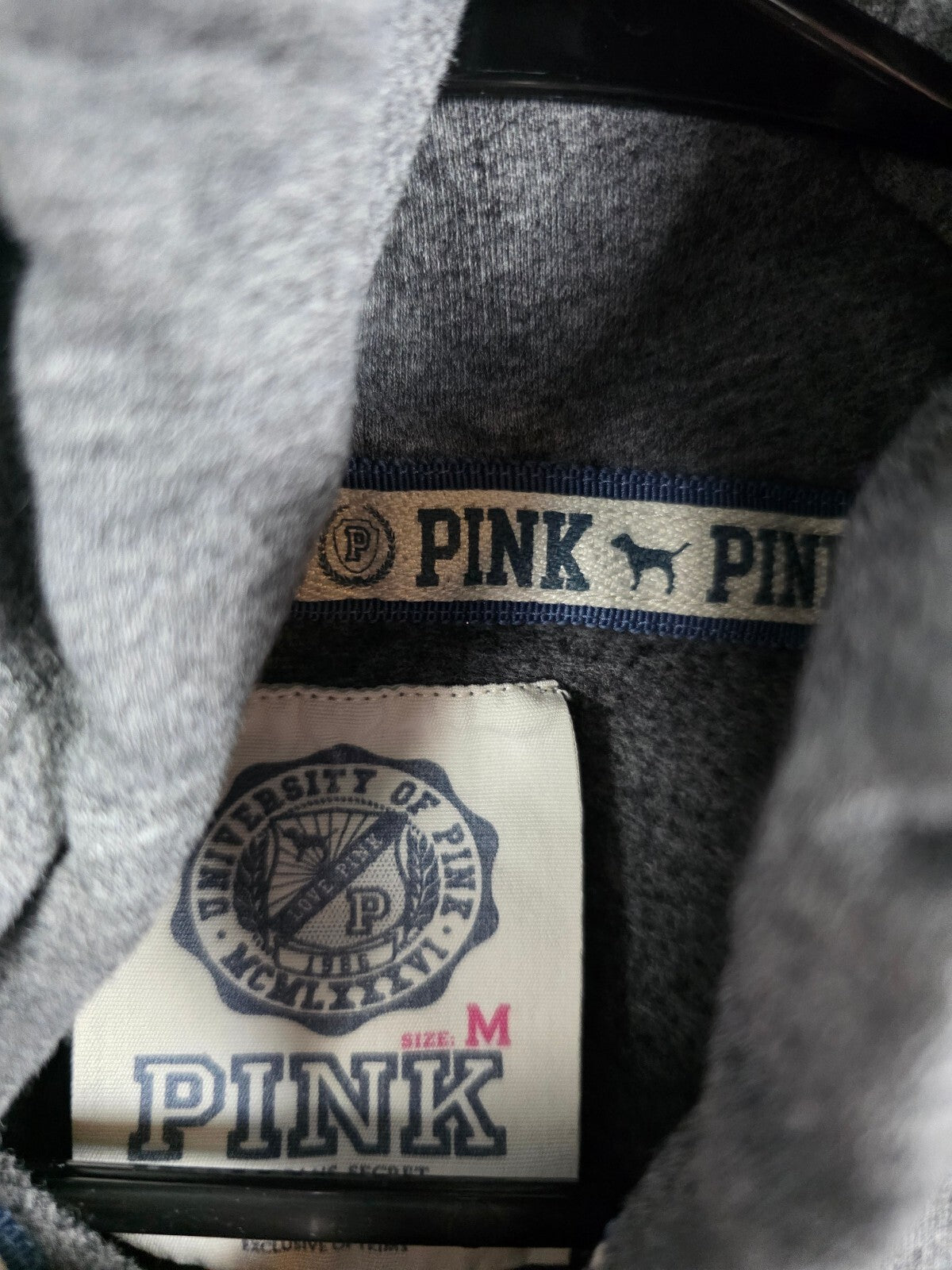 Victorias Secret PINK Boyfriend Sweats Hoodie Bling Vintage Y2k SET 2pc Medium