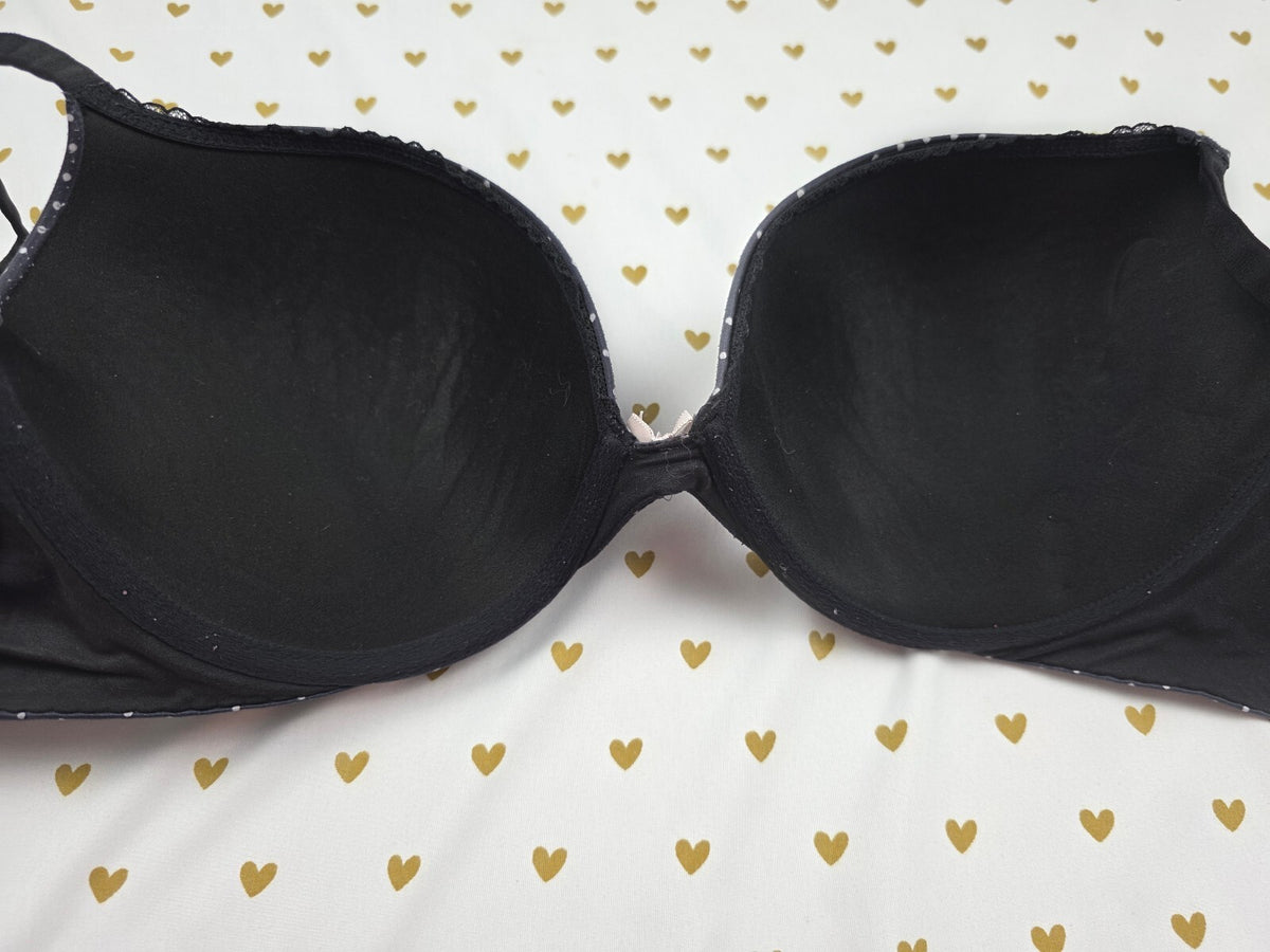 Victoria's Secret Polka Dot Push Up Bra Body By Victoria 34DDD 34F