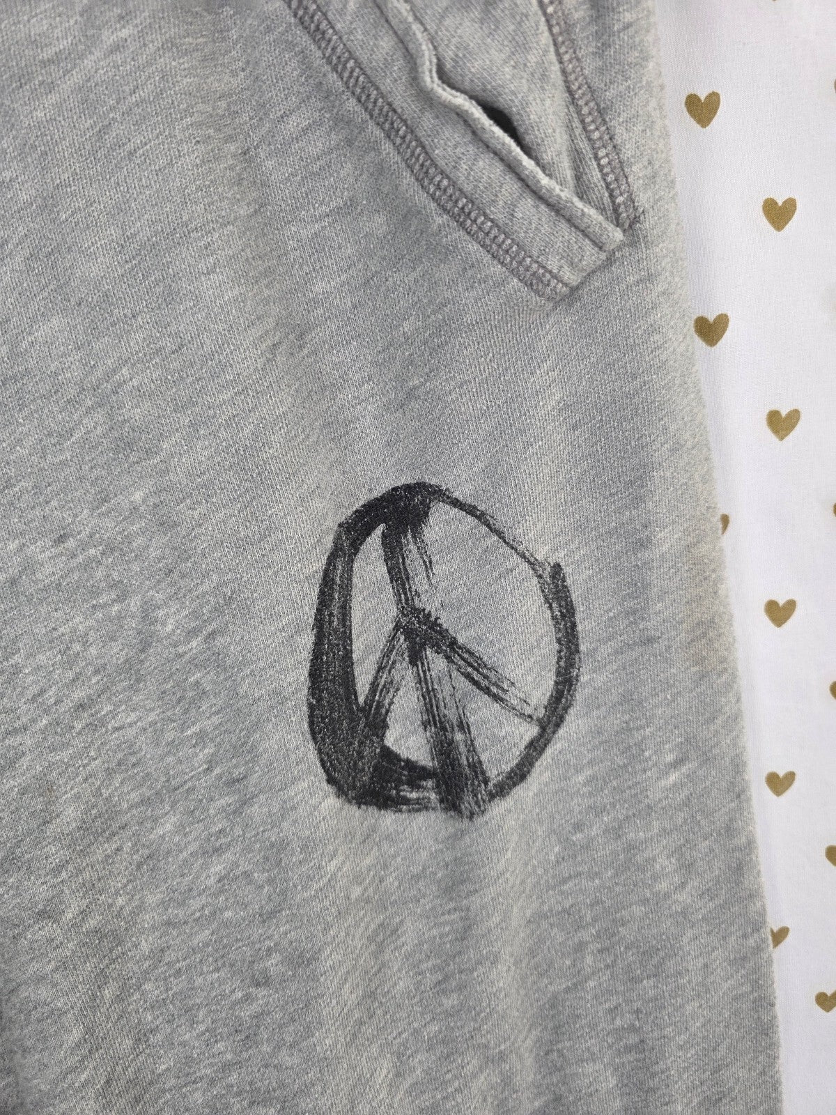 Victorias Secret PINK Vintage Logo Butt Medium Grey Peace Flare Sweats Sweatpant