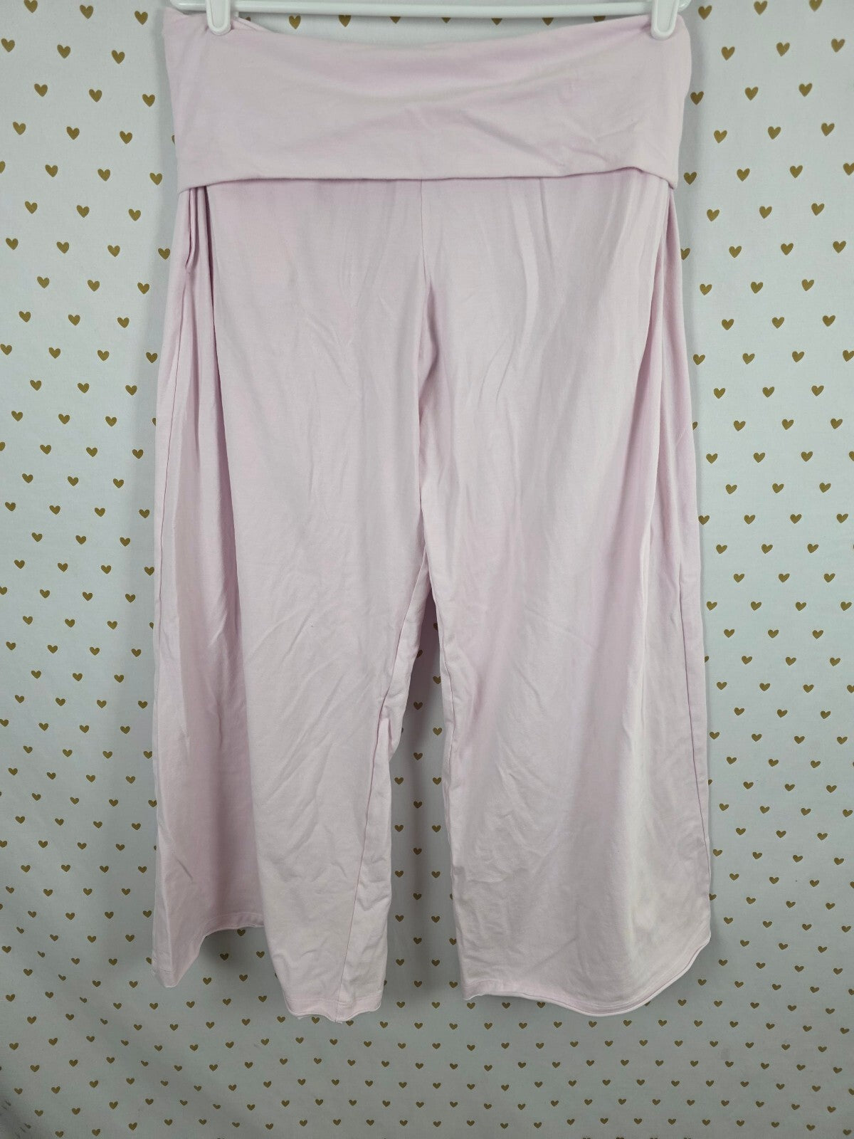 Victorias Secret PINK Wide Leg Flare Foldover Yoga pants Light pink Large