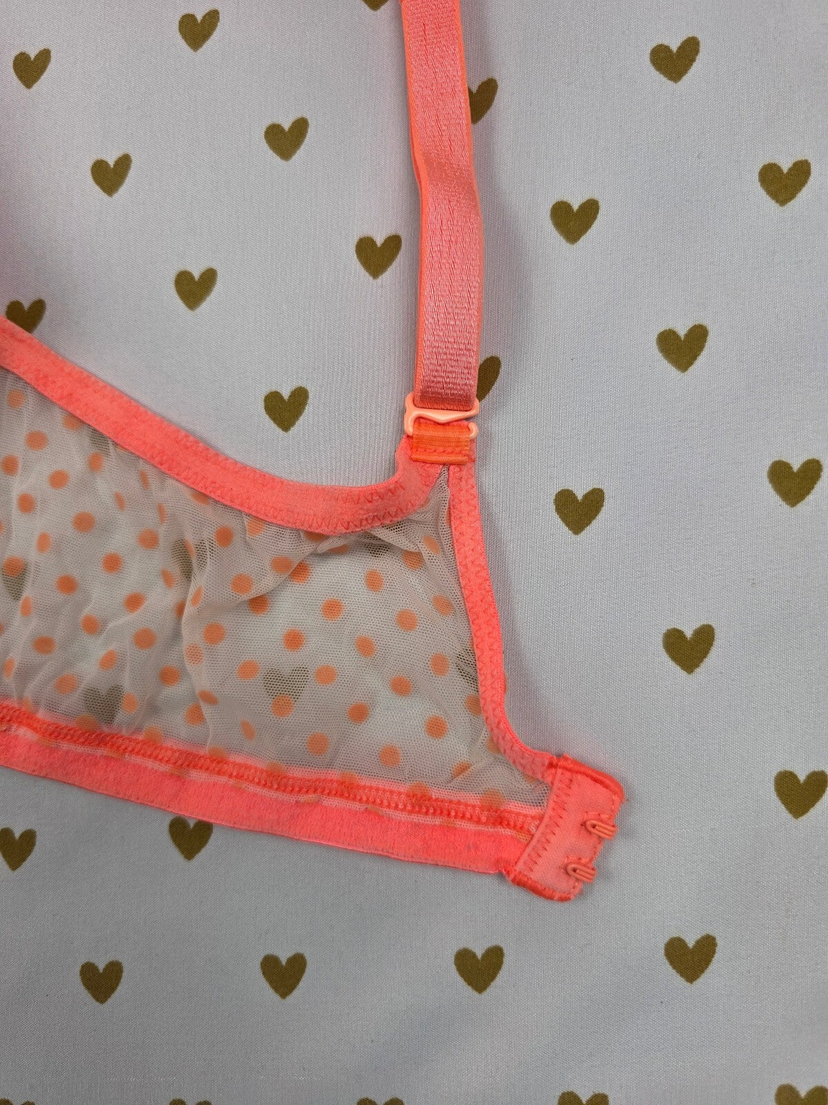 Victorias Secret Neon Polka Dot Demi Balconette Bra 38C