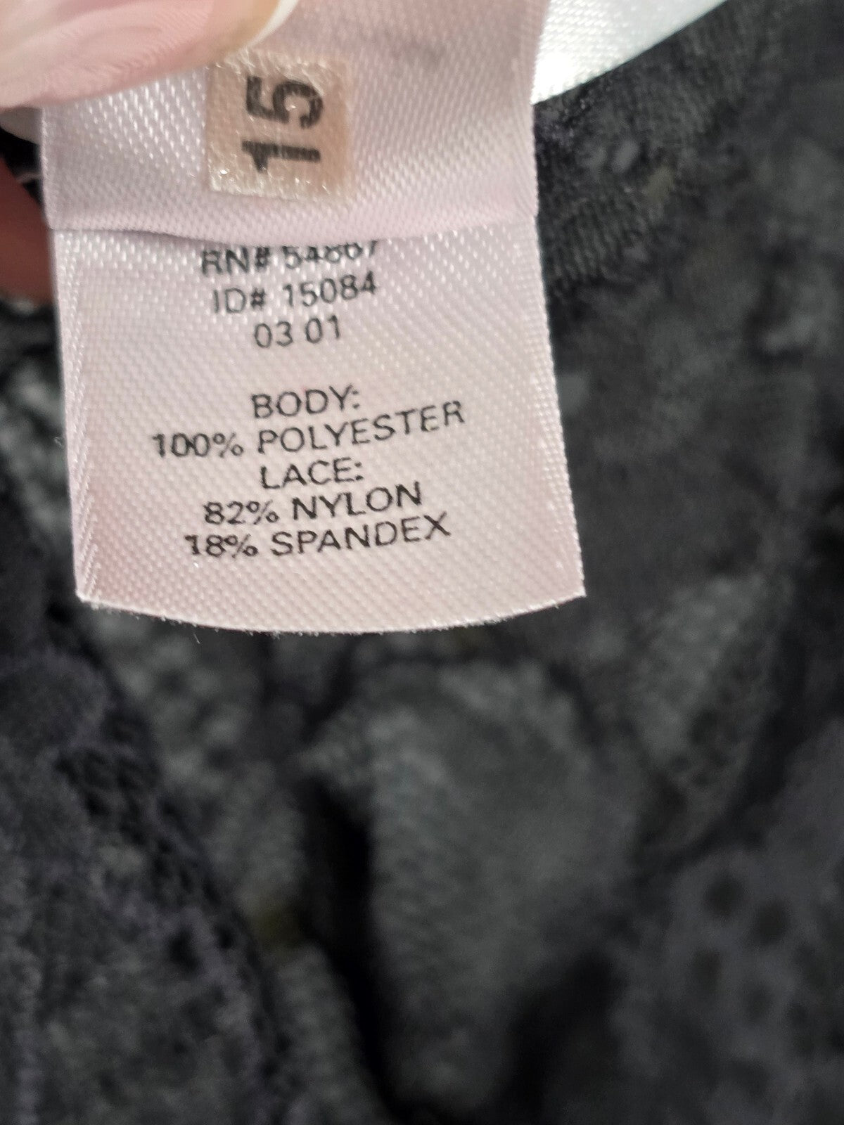 Victorias Secret Black Vintage Sexy Pleated Lace Tank Top Babydoll large