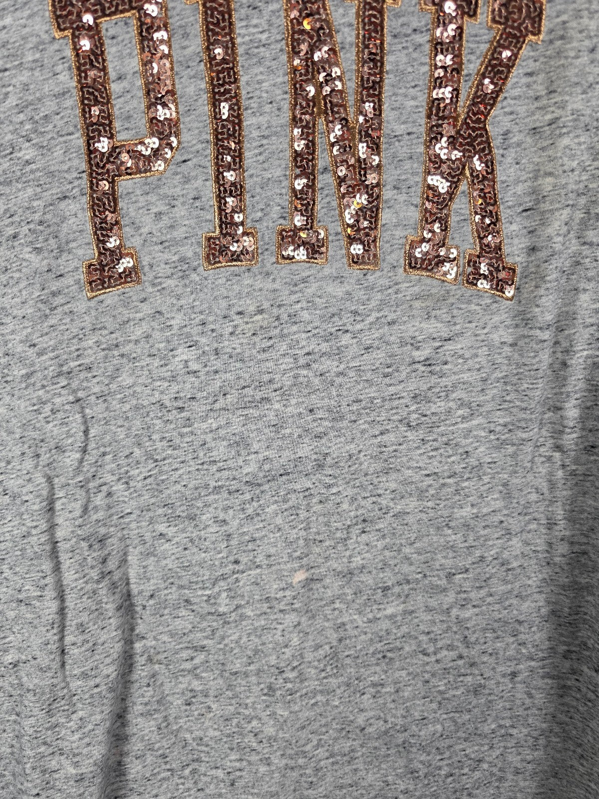 Victorias Secret PINK BLING GOLD SEQUIN Long Sleeve Tee shirt XS