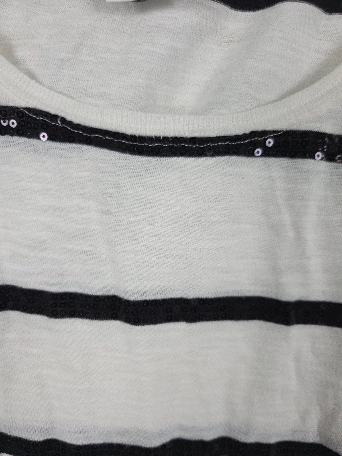 Victorias Secret PINK Bling Stripe Sequined Long Sleeve Tee shirt XS