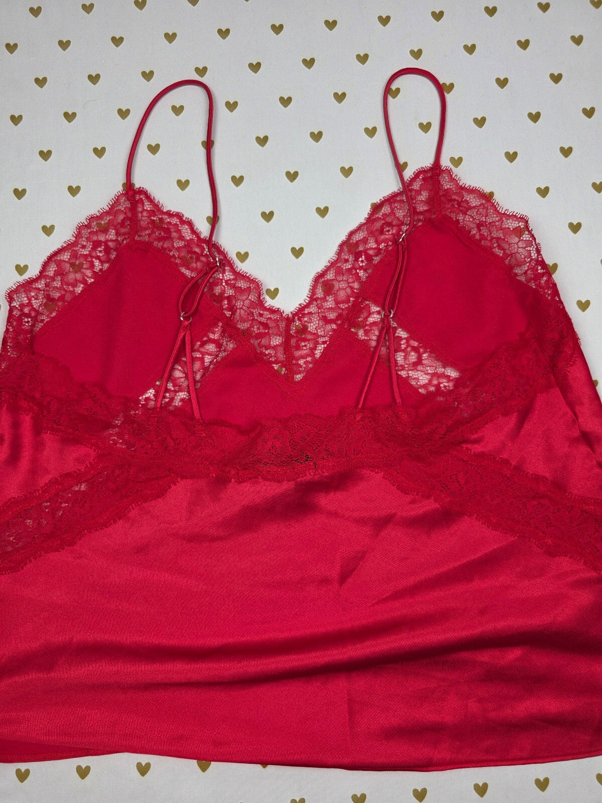 Victorias Secret red Satin Babydoll Tank Top Silky Large