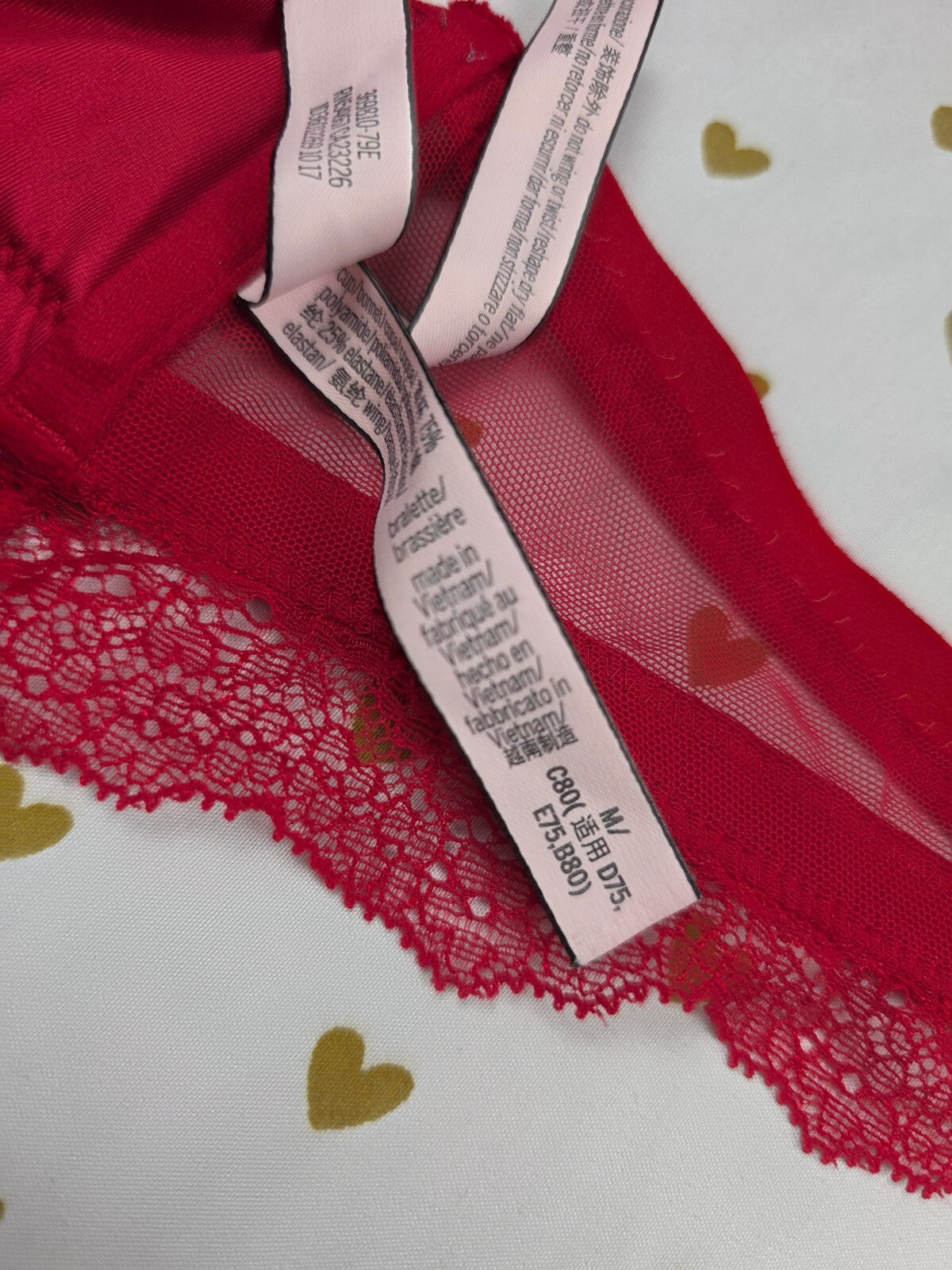 Victorias Secret Red Medium Sexy Bralette Bra Top Tank
