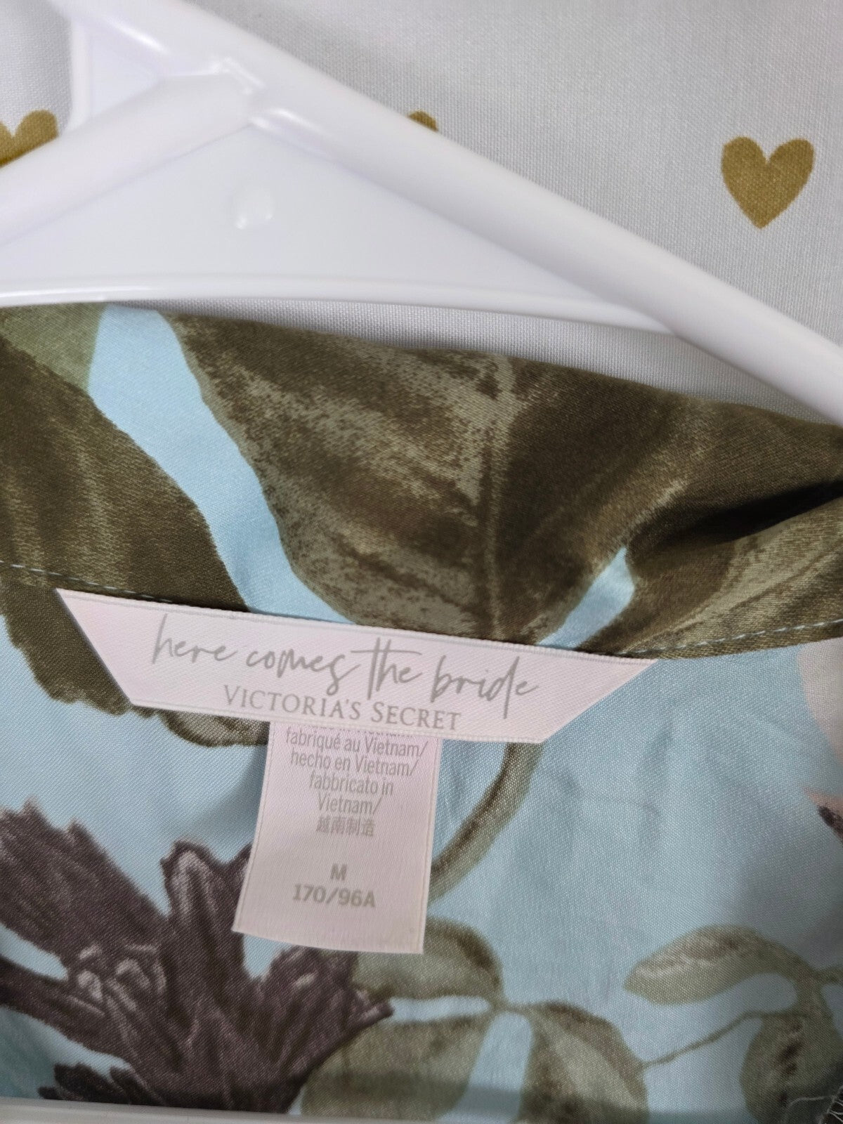 Victoria's Secret Here Comes the Bride Floral Pajama Short Set Blue Lace M