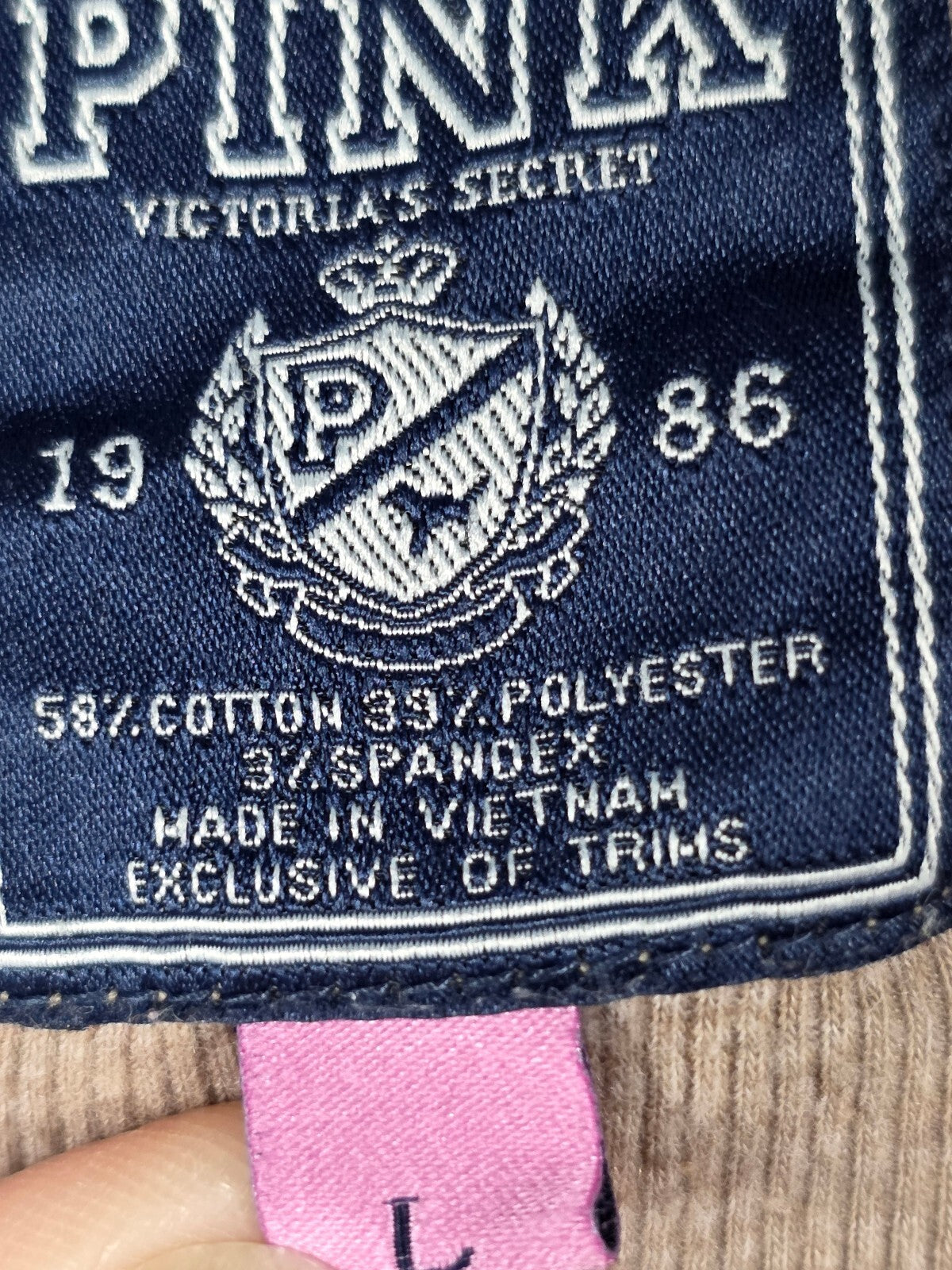 Victoria's Secret PINK Love Pink Rhinestone Ribbed Tank Top Y2K Bling Large
