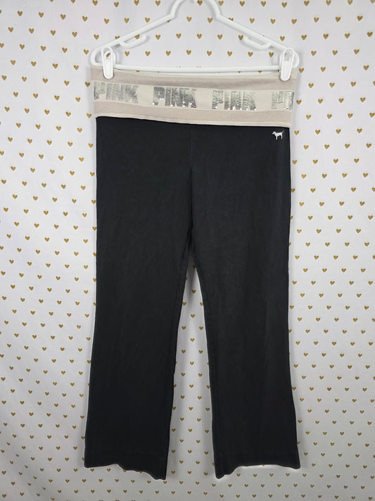 Victorias Secret PINK bling foldover flare yoga pants y2k Large