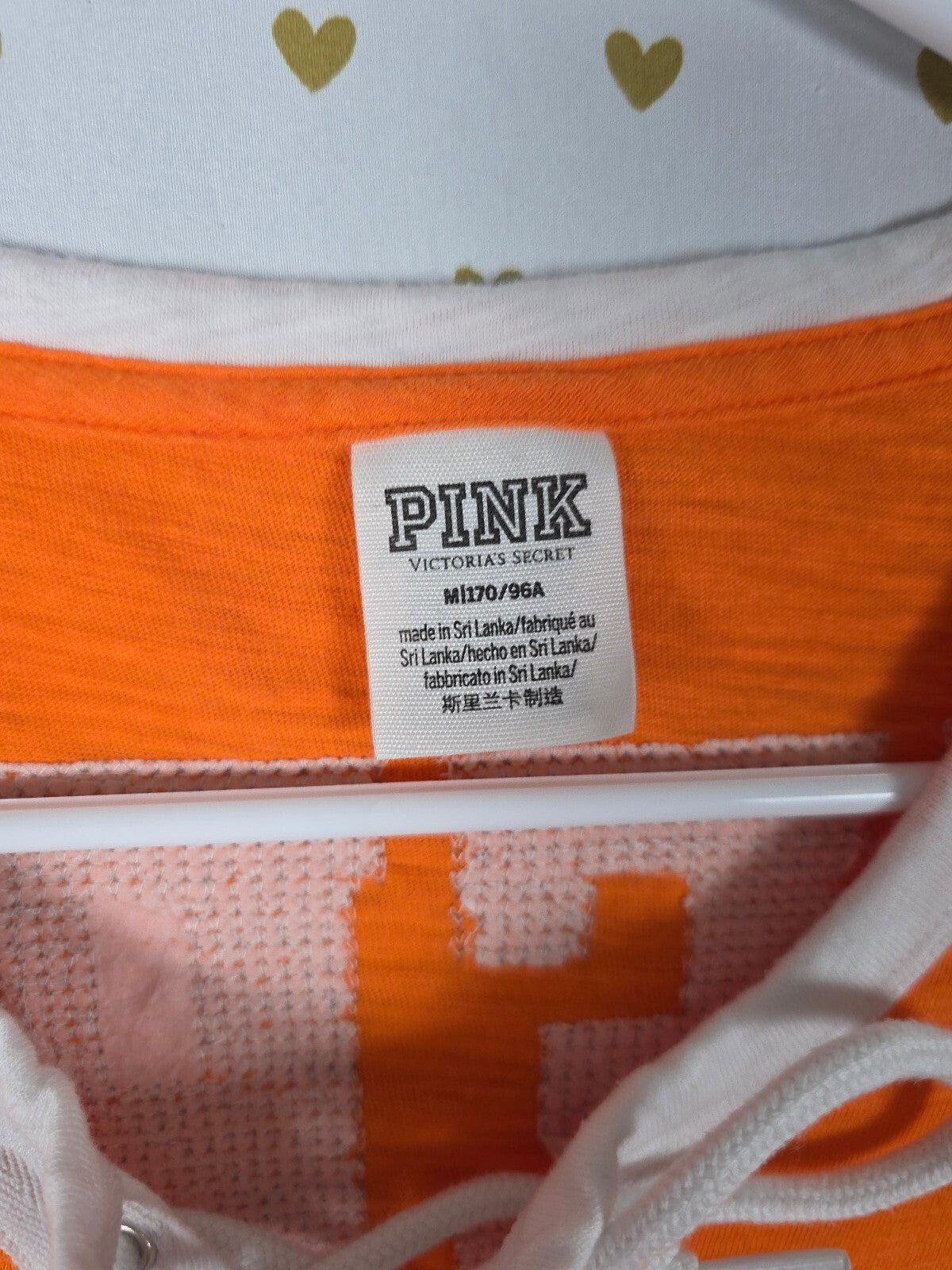 Victorias Secret PINK HTF HALLOWEEN Here for the BOOS BLING Tee Lace front MED