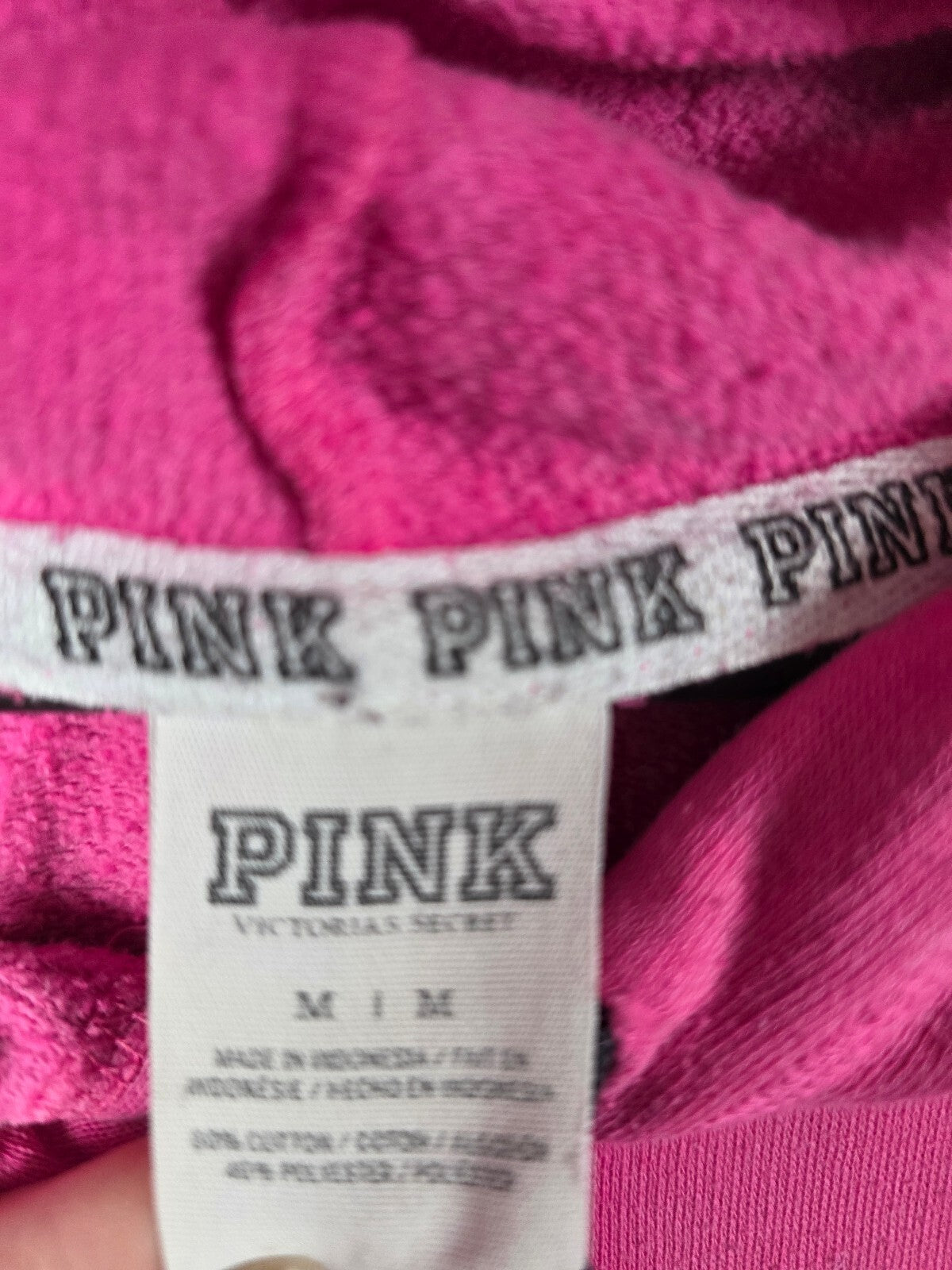 Victorias Secret Pink Leopard Cheetah Logo Oversized Pullover Hoodie Sweater MED