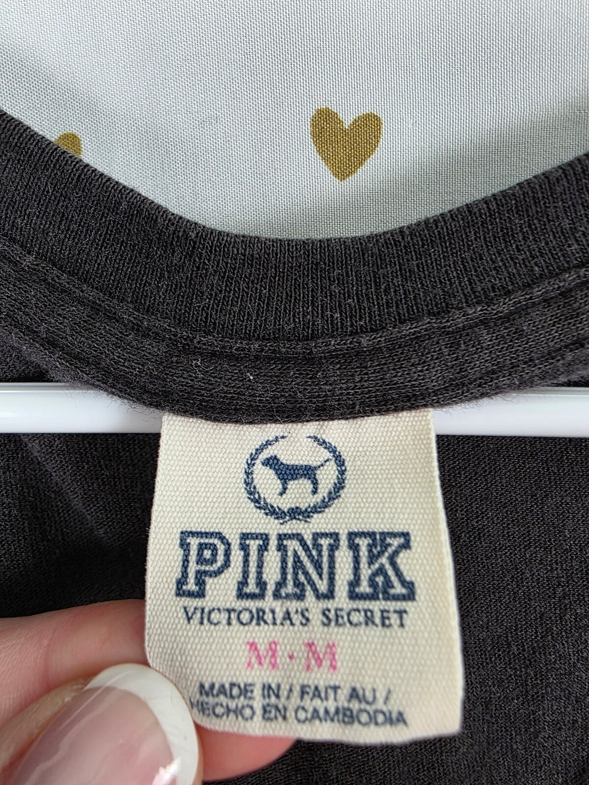 Victorias Secret PINK Vintage Heart Logo Love Tee shirt Medium Y2k