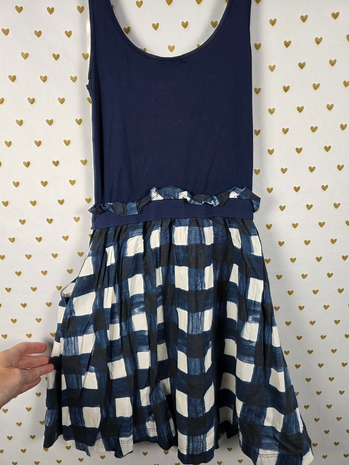Vintage PINK Victoria's Secret Blue Plaid Sleeveless Fit & Flare Dress XS