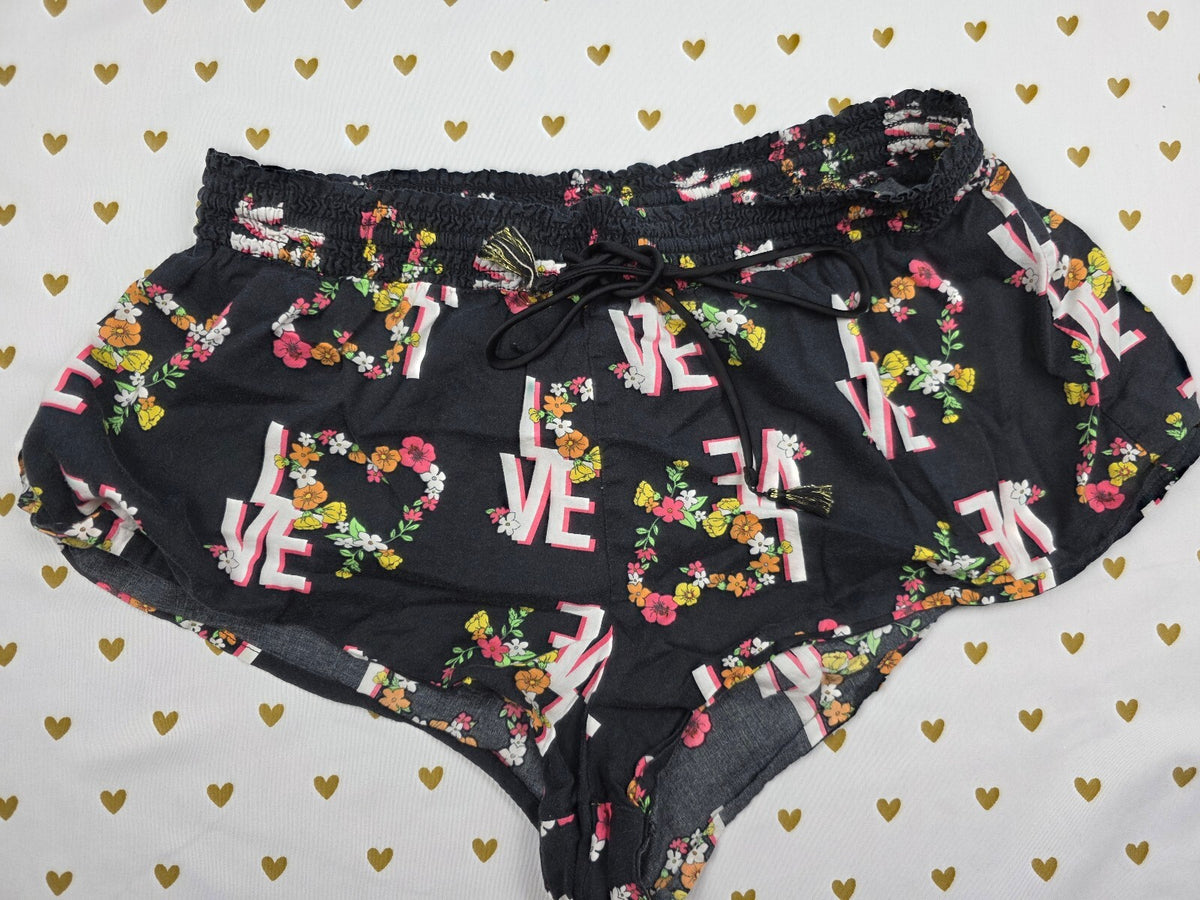 Victorias Secret LOVE Floral Small  Sleep Shorts Boxers Pajama Bottoms