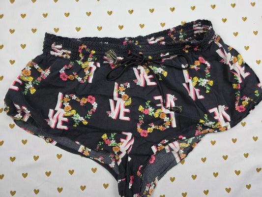 Victorias Secret LOVE Floral Small  Sleep Shorts Boxers Pajama Bottoms