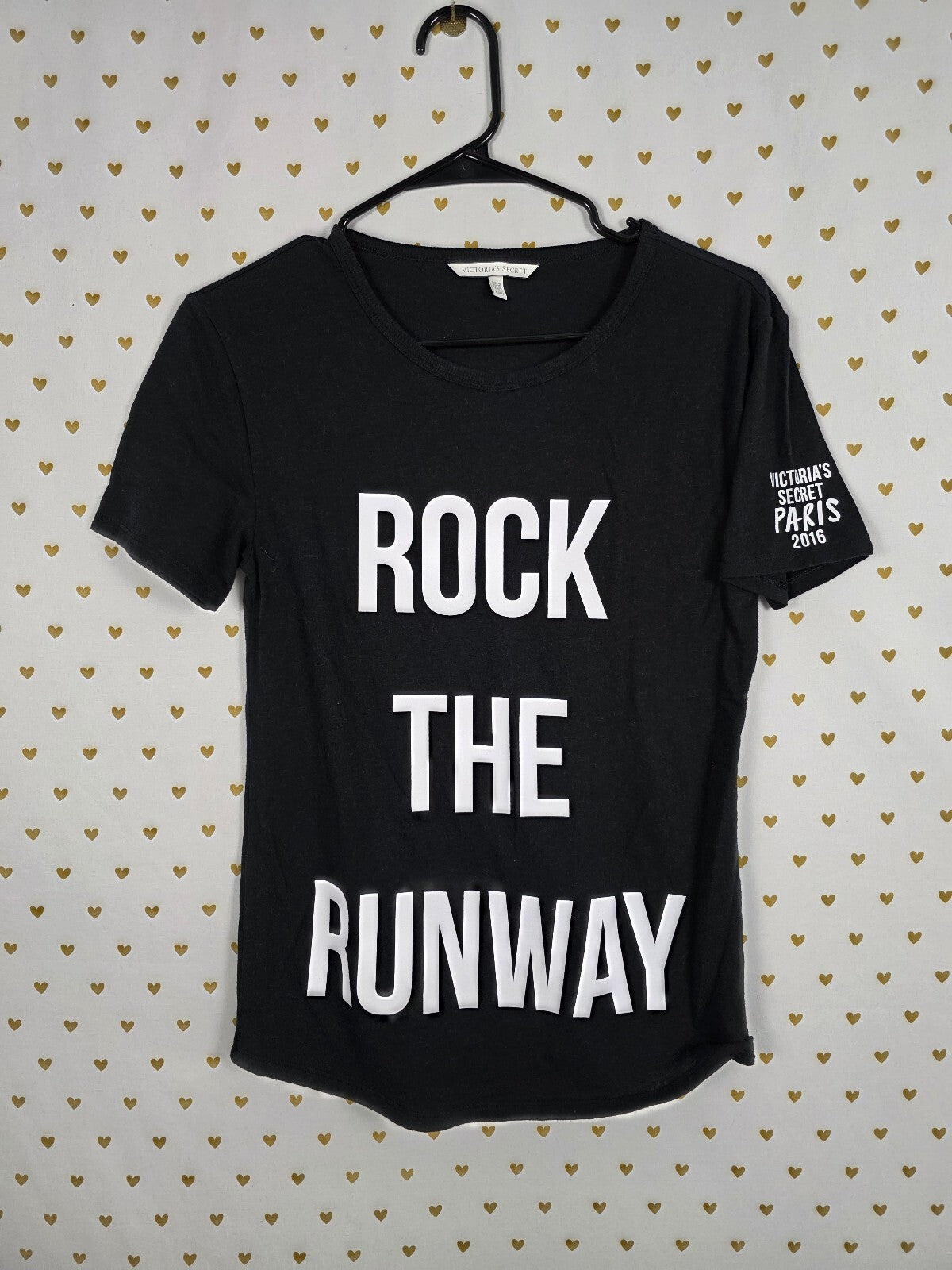 Victoria's Secret Paris 2016 Fashion Show Rock The Runway Black Tee XS Rare