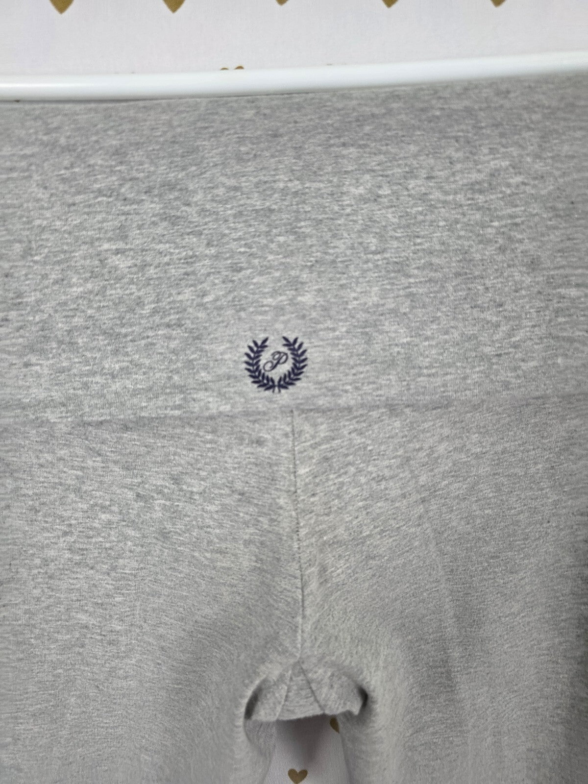 Victorias Secret PINK Grey FOLDOVER yoga Pants Crest Flare Medium