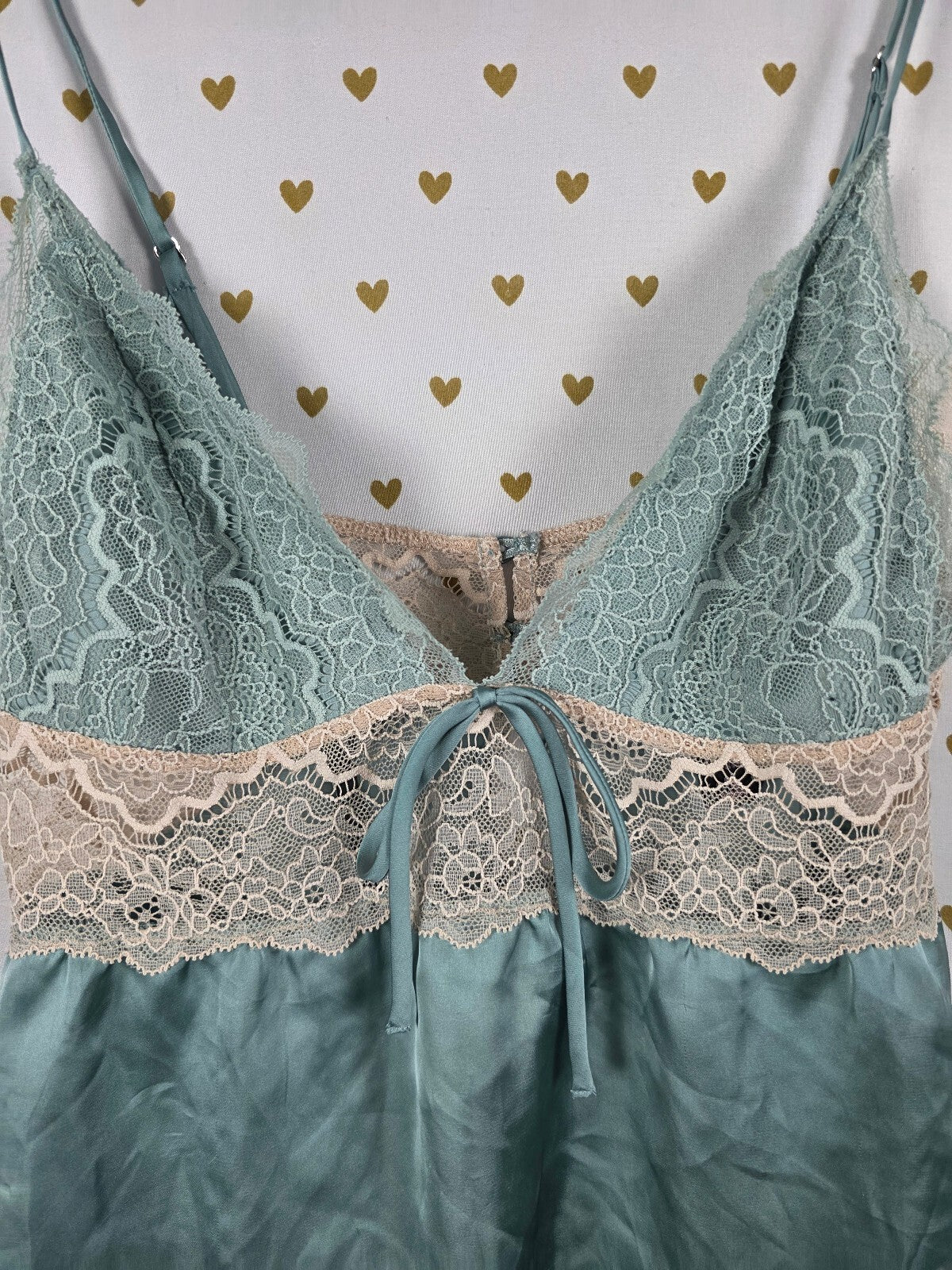 Victorias Secret Sexy Satin Lace Babydoll Tank Top Button Silky Medium