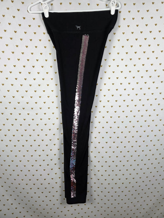 Victorias Secret PINK Bling Yoga Flip Sequin Leggings XS Striped