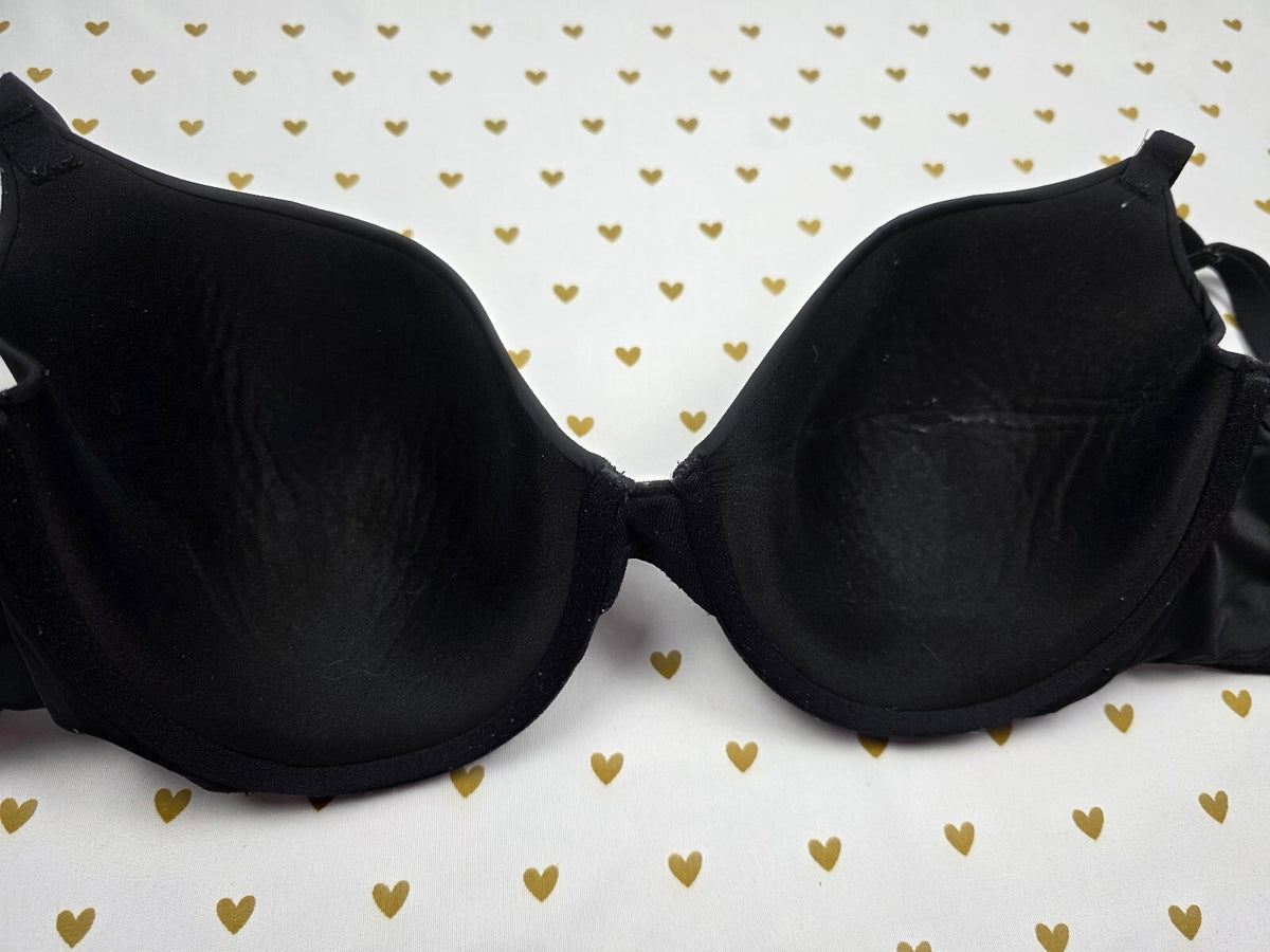 Victorias Secret Black Lined demi balconette bra 36DD