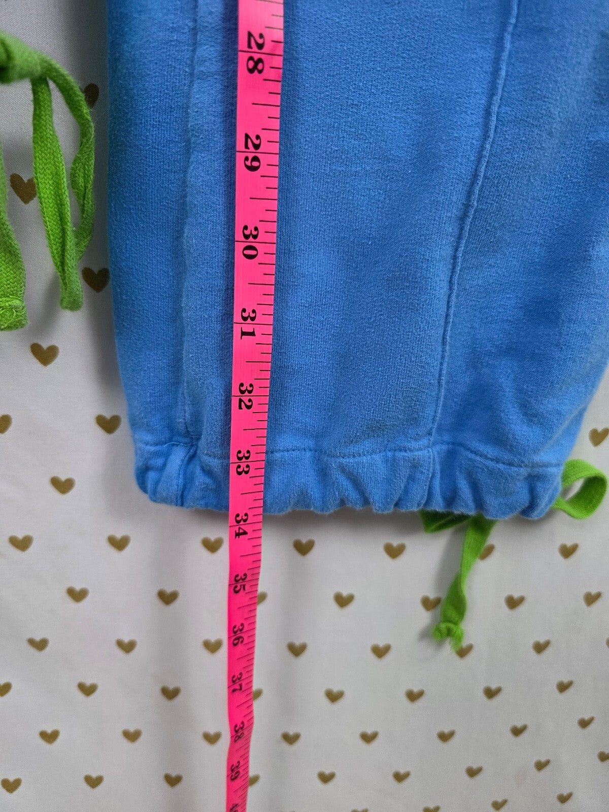 Vintage 2006 VS PINK Shining Pink Stars Sweatpants Blue Green Small Y2K
