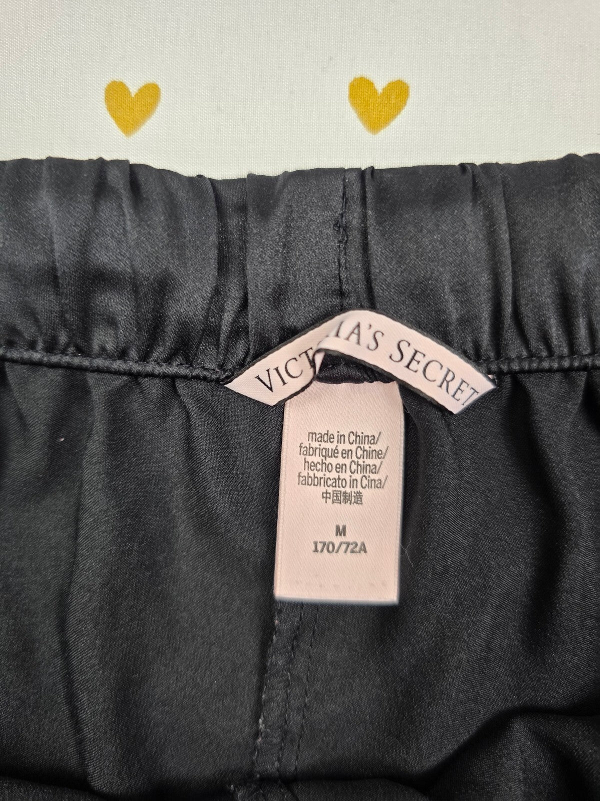 Victorias Secret Black Satin Ruffle Medium Sleep Shorts Boxers Pajama Bottoms